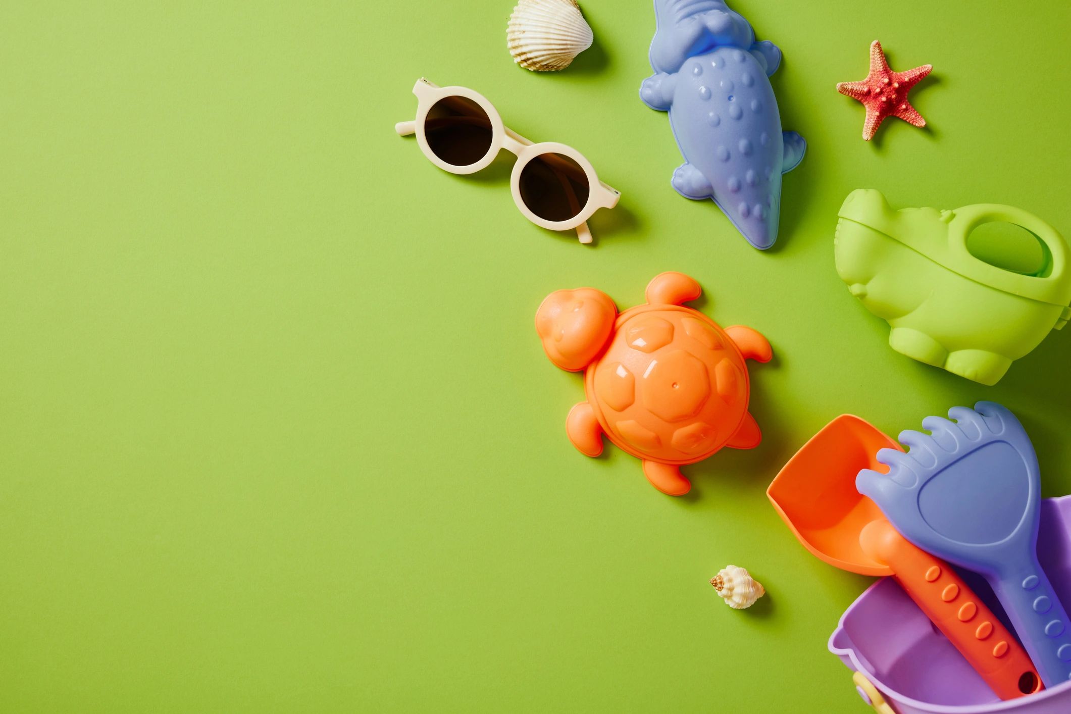 Promotional product assortment displayed in a styled flat lay